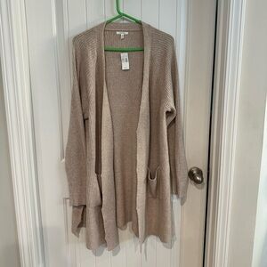 Maurices Taupe Open Front Cardigan